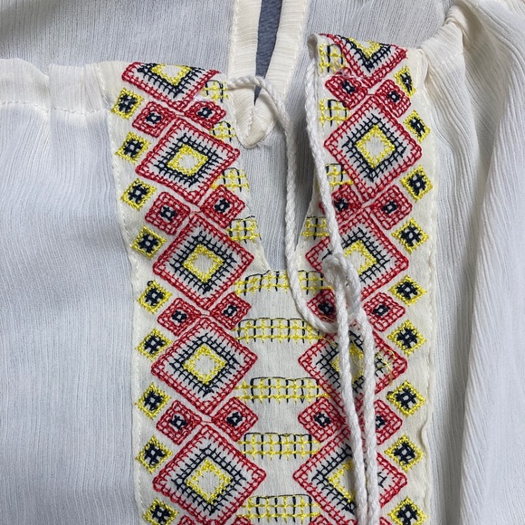 Wintialt Tasselled Drawstring Neck Embroidered Cami Top Blouse Tank Top - Picture 1 of 4